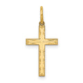 14K Laser Designed Cross Charm, 23 x 11 mm