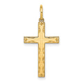 14K Laser Designed Cross Pendant, 26 x 13 mm, 0.72 g