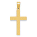 14k Sandblasted Cross Pendant, 28 x 15 mm