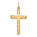 14K Laser Designed Cross Pendant, 32 x 17 mm, 1.14 g