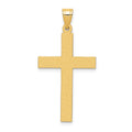 14k Sandblasted Cross Pendant, 35 x 19 mm