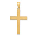 14k Sandblasted Cross Pendant, 38 x 21 mm