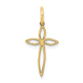 14K Laser Designed Passion Cross Charm, 40 x 11 mm
