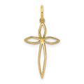 14K Laser Designed Passion Cross Charm, 25 x 13 mm