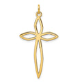 14K Laser Designed Passion Cross Pendant, 39 x 22 mm