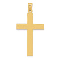 14k Sandblasted Cross Pendant, 46 x 23 mm