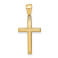 14k Solid Laser Etched Cross Pendant, 25 x 12 mm, 0.59 g