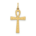 14K Laser Designed Ankh Cross Charm, 25 x 14 mm