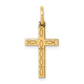 14K Laser Cut Ichthus Cross Charm, 21 x 11 mm