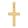 14k Florentine Satin Cross Pendant, 25 x 12 mm