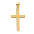 14k Florentine Satin Cross Pendant, 28 x 15 mm