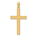 14k Florentine Satin Cross Pendant, 36 x 18 mm