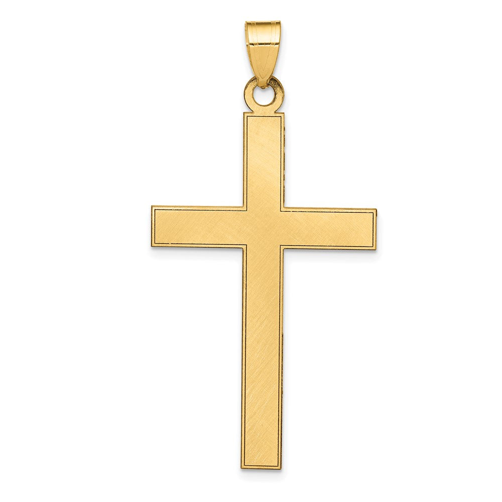 14k Florentine Satin Cross Pendant, 48 x 25 mm