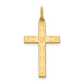 14K Laser Designed Cross with Hearts Charm, 26 x 13 mm