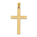 14k Solid Laser Etched Cross Pendant, 36 x 19 mm, 1.2 g