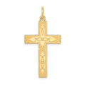 14K Laser Designed Ichthus Cross Pendant, 31 x 17 mm