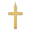 14K Laser Designed Ichthus Cross Charm, 40 x 21 mm