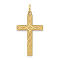 14K Laser Designed Ichthus Cross Charm, 33 x 16 mm