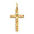 14K Laser Designed Ichthus Cross Charm, 27 x 13 mm