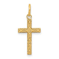 14K Laser Designed Ichthus Cross Charm, 23 x 10 mm