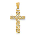 14k Filigree Cross Pendant, 27 x 13 mm