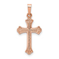 14k Rose Gold Cross Pendant, 22 x 14 mm
