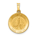 14k Polished and Satin Hollow Our Lady of Fatima Medal Round Pendant, 22 x 15 mm
