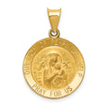 14k Polished and Satin Hollow Our Lady of Perpetual Help Medal Round Pendant, 27 x 19 mm