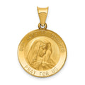 14k Polished and Satin Hollow Our Lady of Sorrows Medal Round Pendant, 26.5 x 19 mm