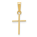 14k Polished Cross Pendant, 19 x 8.2 mm