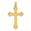 14k Budded Cross Pendant, 41 x 23 mm