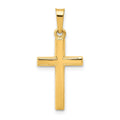 14k Polished Latin Cross Pendant, 27 x 12 mm