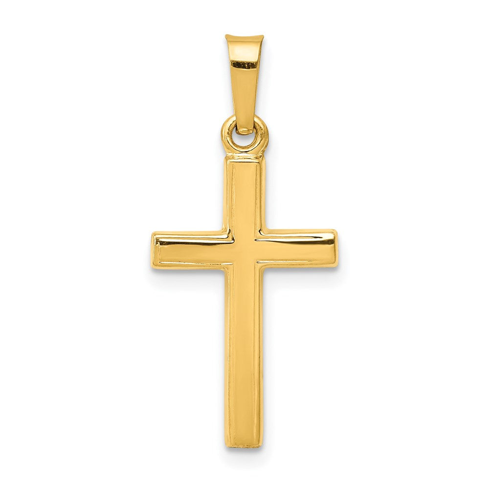 14k Polished Latin Cross Pendant, 27 x 12 mm
