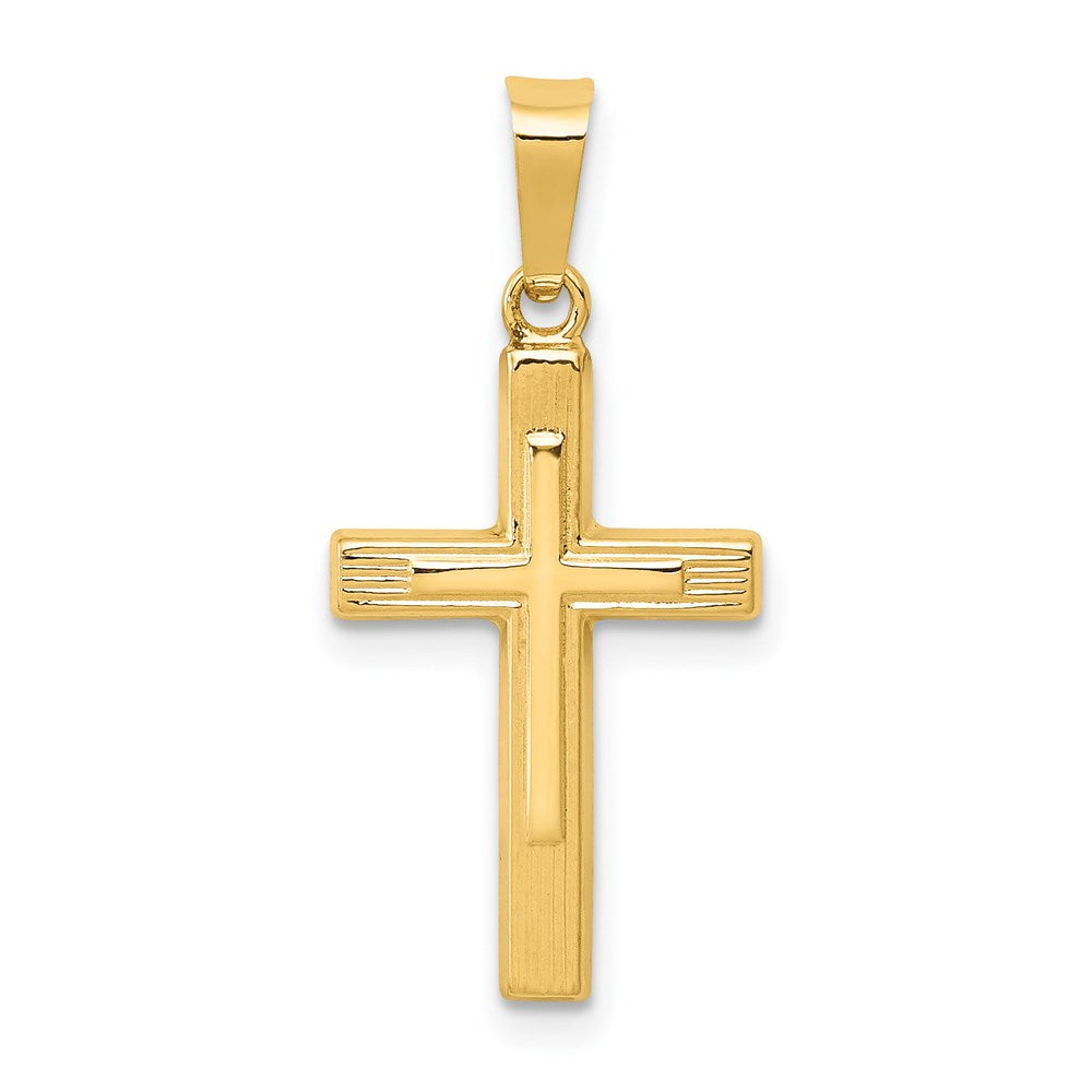 14k Polished Latin Cross Pendant, 26.5 x 12 mm