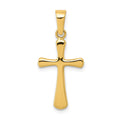 14k Polished Cross Pendant, 25 x 12 mm