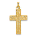 14k Polished Filigree Cross Pendant, 36.75 x 20.5 mm