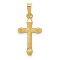 14k Textured and Polished Latin Cross Pendant, 26.3 x 12 mm