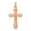 14K Rose Gold Textured And Polished Passion Cross Pendant, 34 x 17.5 mm