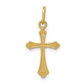 14k Gold Polished Small Cross Pendant, 22 x 11.5 mm