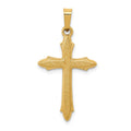 14k Textured and Polished Passion Cross Pendant, 31.6 mm