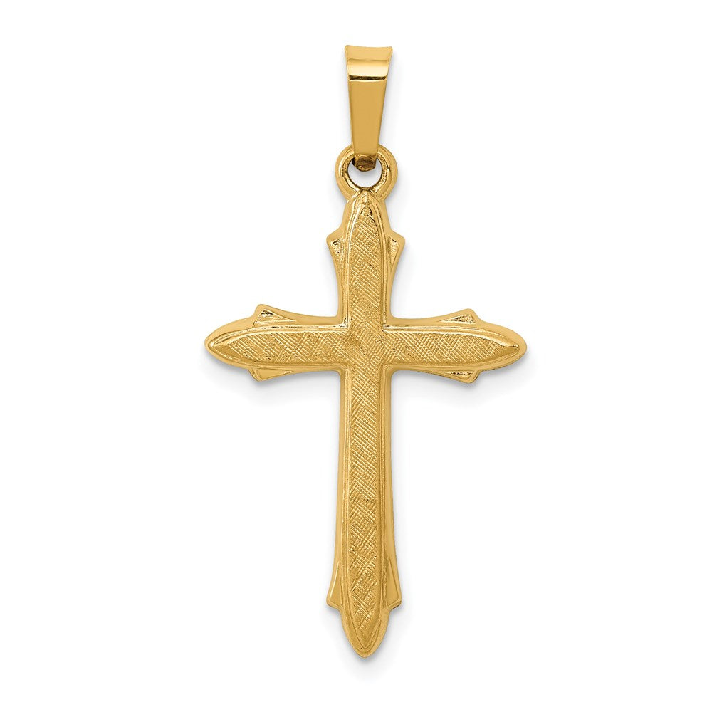 14k Textured and Polished Passion Cross Pendant, 31.6 mm