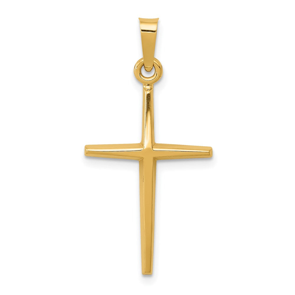 14k Polished Latin Cross Pendant, 31 mm