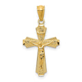 14k Polished Small Passion Crucifix Pendant, 26 x 13.5 mm