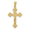 14k Gold Polished INRI Medium Crucifix Pendant, 2.5 x 16 mm