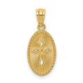 14k Polished Small Cross Medal Pendant, 20.5 x 9 mm
