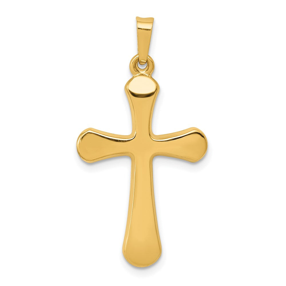 14k Polished Rounded Cross Pendant, 31.23 x 16.61 mm