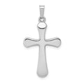 14k White Gold Polished Rounded Cross Pendant, 31.23 x 16.61 mm