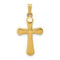 14k Polished Rounded Cross Pendant, 26.6 x 13.7 mm