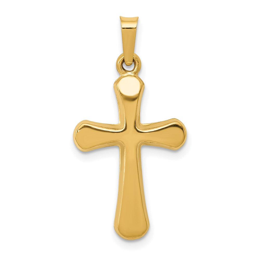 14k Polished Rounded Cross Pendant, 26.6 x 13.7 mm