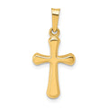 14k Polished Rounded Cross Pendant, 23.22 x 10.92 mm